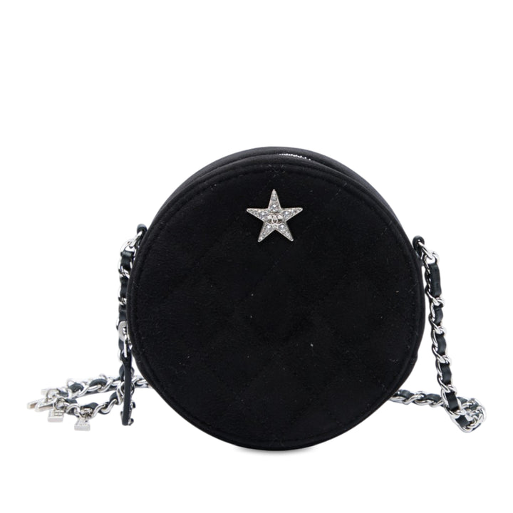Chanel Matelassé Cocostellar Rond Pochette avec chaîne Noir