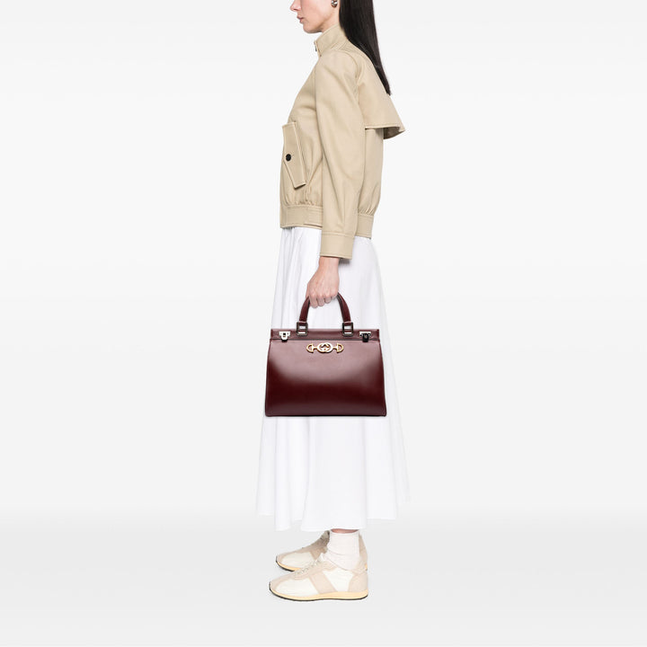 Gucci Sac à main Zumi à Moyen Cuir de veau Rouge – vue 6 – GABY PARIS