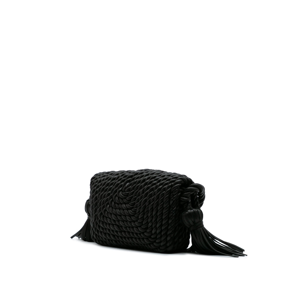 Bottega Veneta Cuir d’agneau Torchon Classic Tasseled Twisted Sac porté croisé Noir – GABY PARIS Authentique