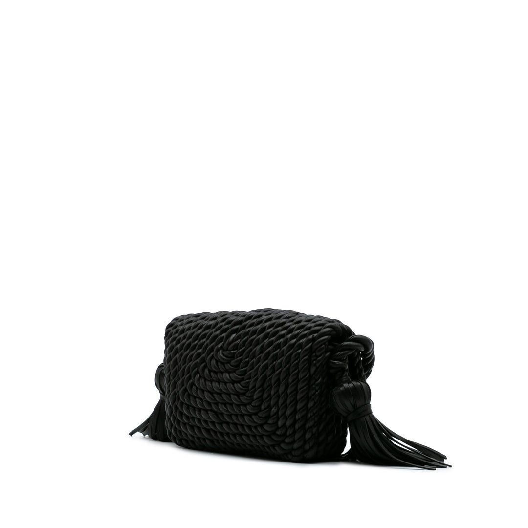 Bottega Veneta Cuir d’agneau Torchon Classic Tasseled Twisted Sac porté croisé Noir – GABY PARIS Authentique