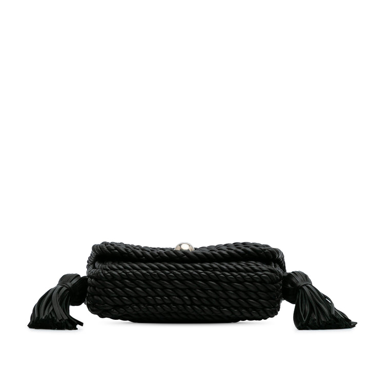 Bottega Veneta Cuir d’agneau Torchon Classic Tasseled Twisted Sac porté croisé Noir – GABY PARIS Authentique