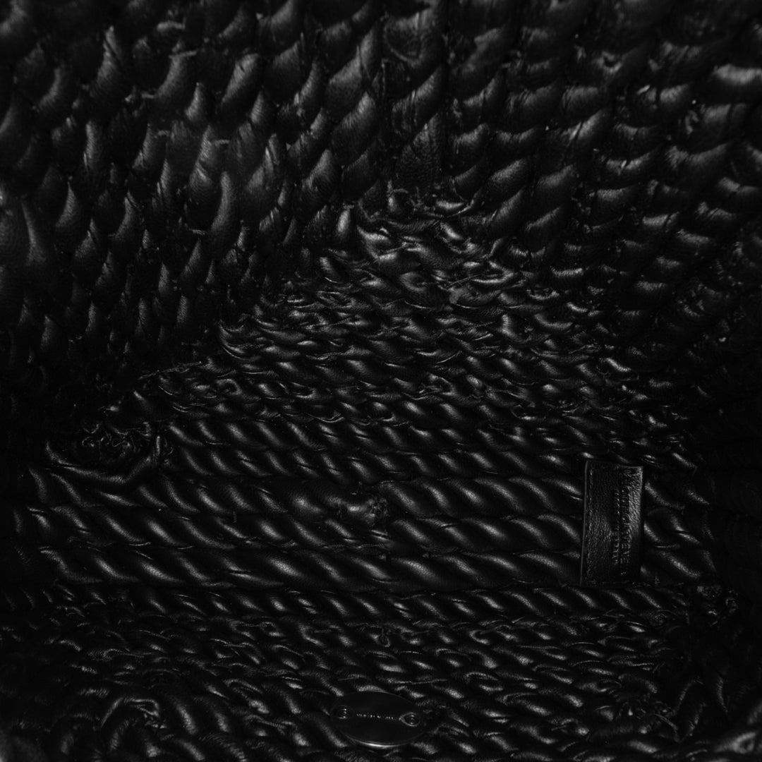 Bottega Veneta Cuir d’agneau Torchon Classic Tasseled Twisted Sac porté croisé Noir – GABY PARIS Authentique