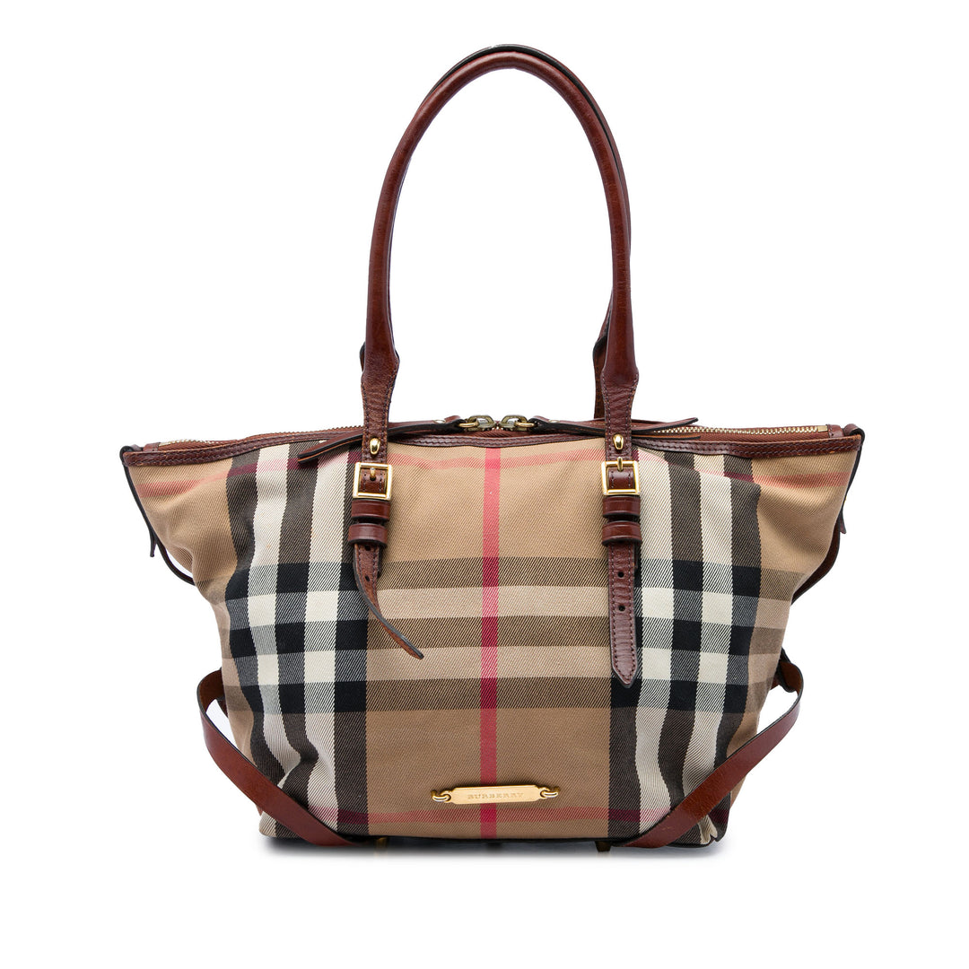 Burberry Cabas House Check Bridle Salisbury Petit Marron – vue principale – GABY PARIS