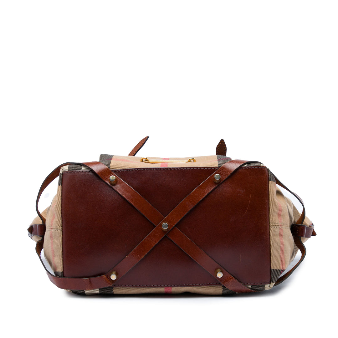 Burberry Cabas House Check Bridle Salisbury Petit Marron – vue 3 – GABY PARIS