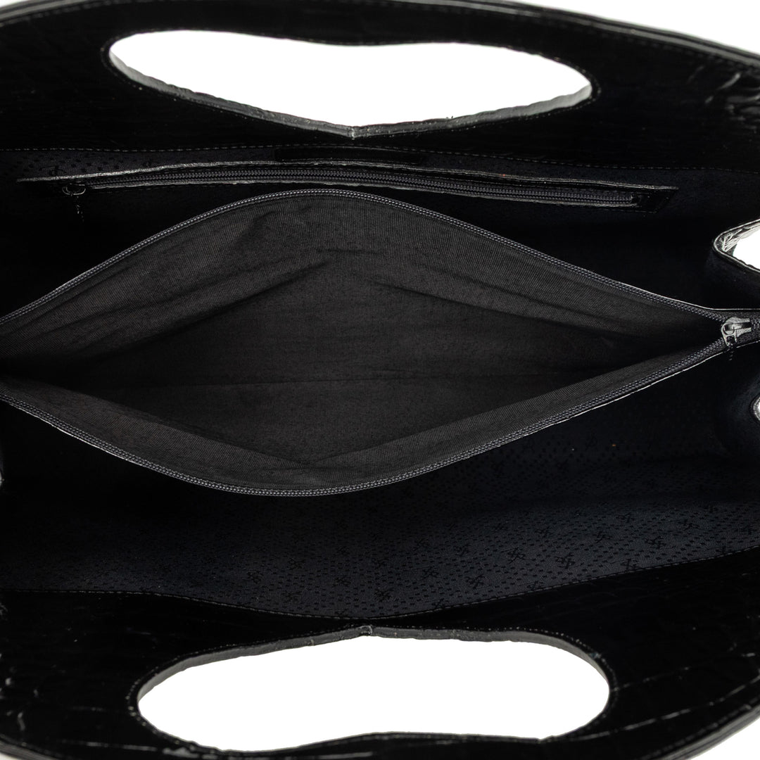 Saint Laurent Croc embossé Cuir verni Sac à main