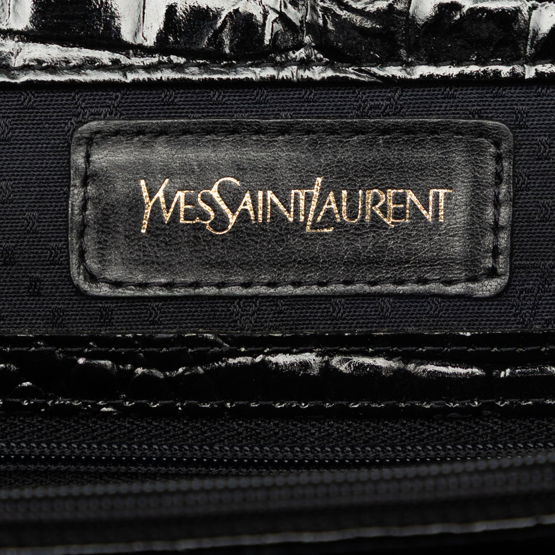 Saint Laurent Croc embossé Cuir verni Sac à main