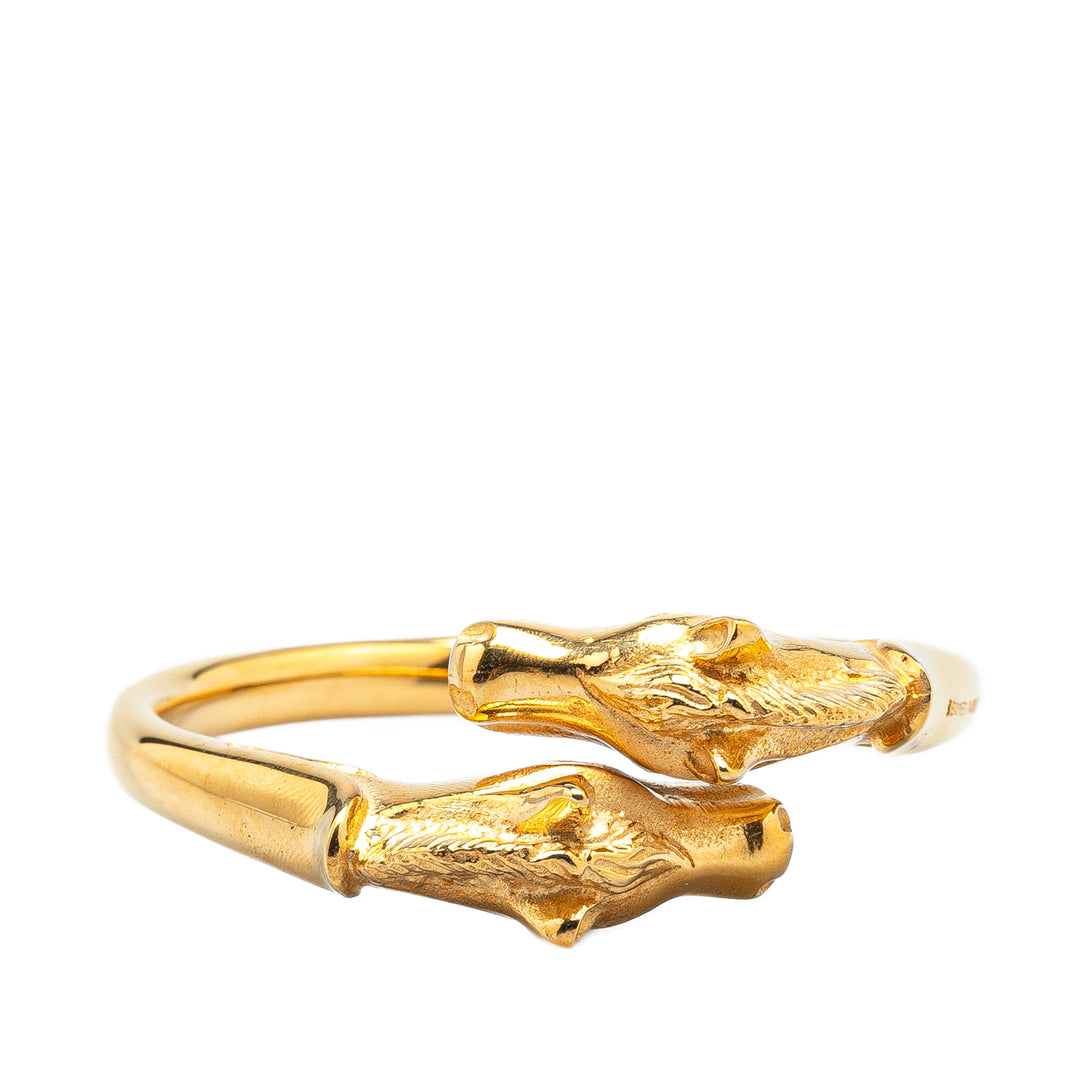 Gold Plated Cheval Double Horse Bangle Gold - Gaby Paris