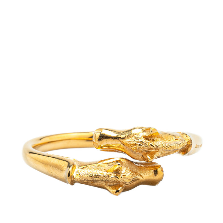 Gold Plated Cheval Double Horse Bangle Gold - Gaby Paris