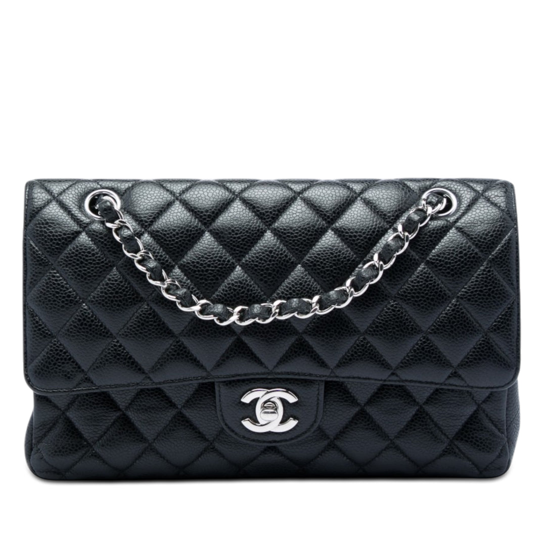 Classic Double rabat Moyen Cuir caviar Noir