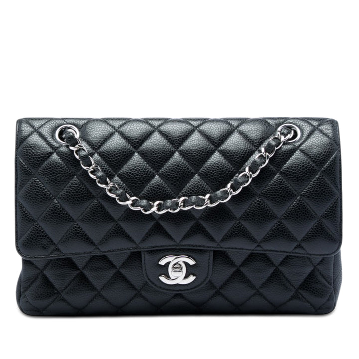 Classic Double rabat Moyen Cuir caviar Noir