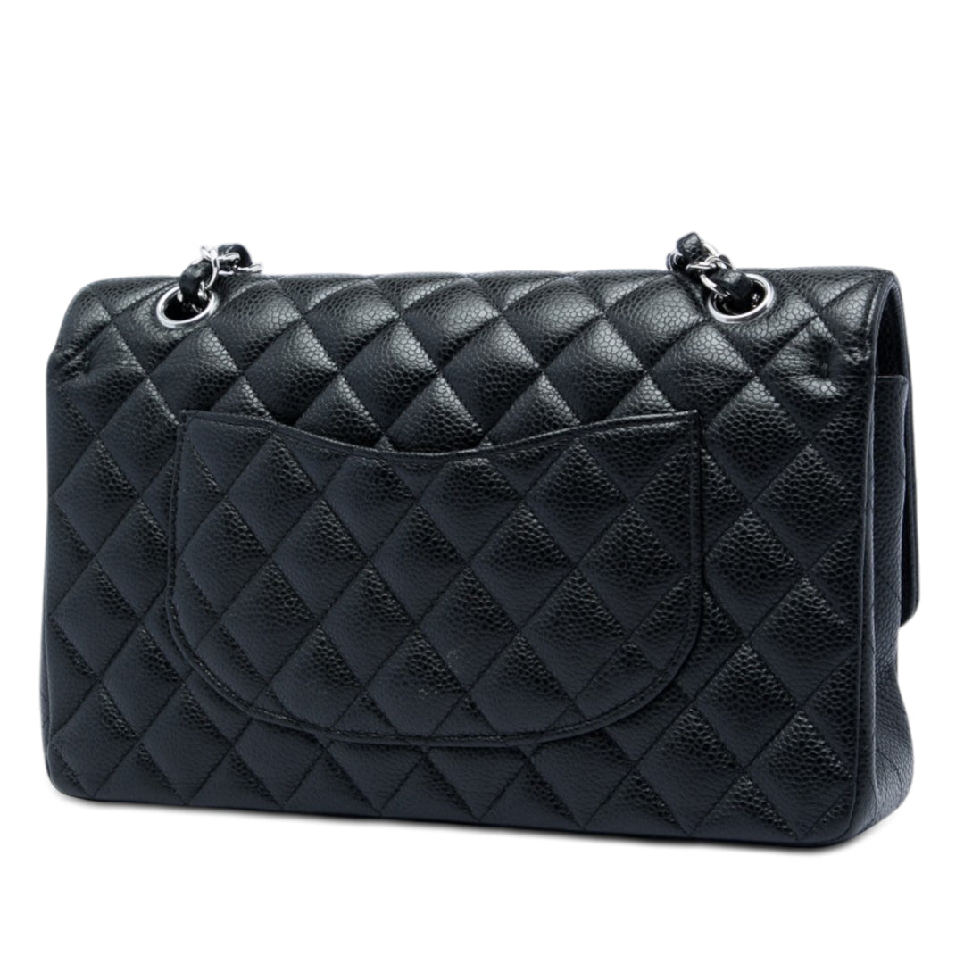 Classic Double rabat Moyen Cuir caviar Noir