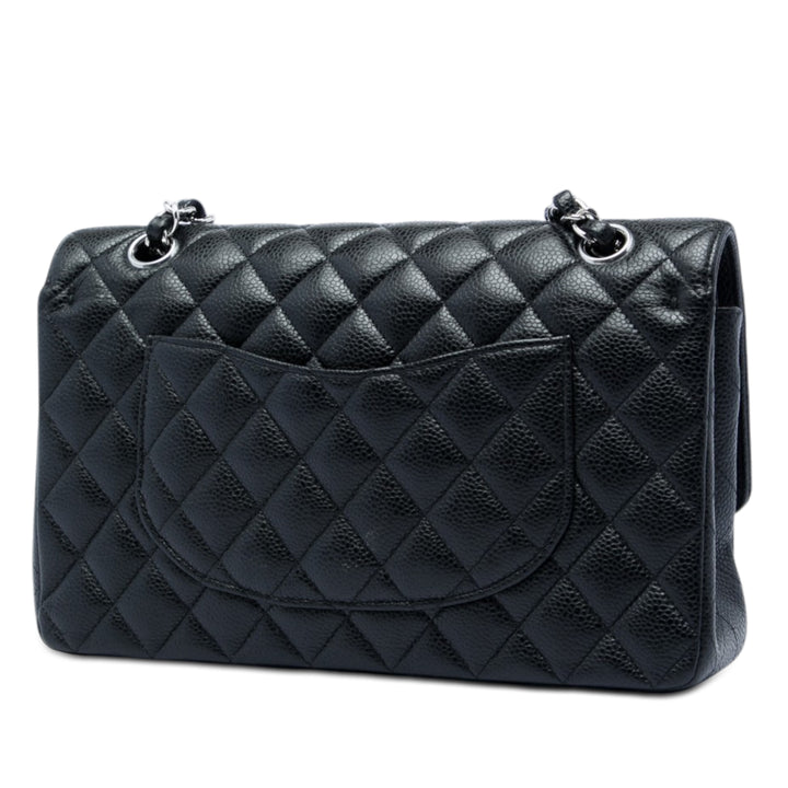 Classic Double rabat Moyen Cuir caviar Noir