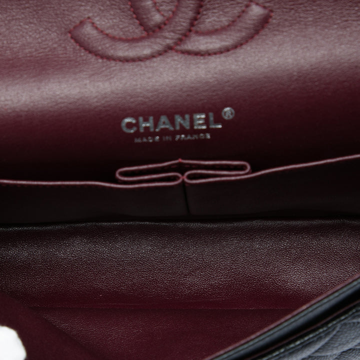 Classic Double rabat Moyen Cuir caviar Noir