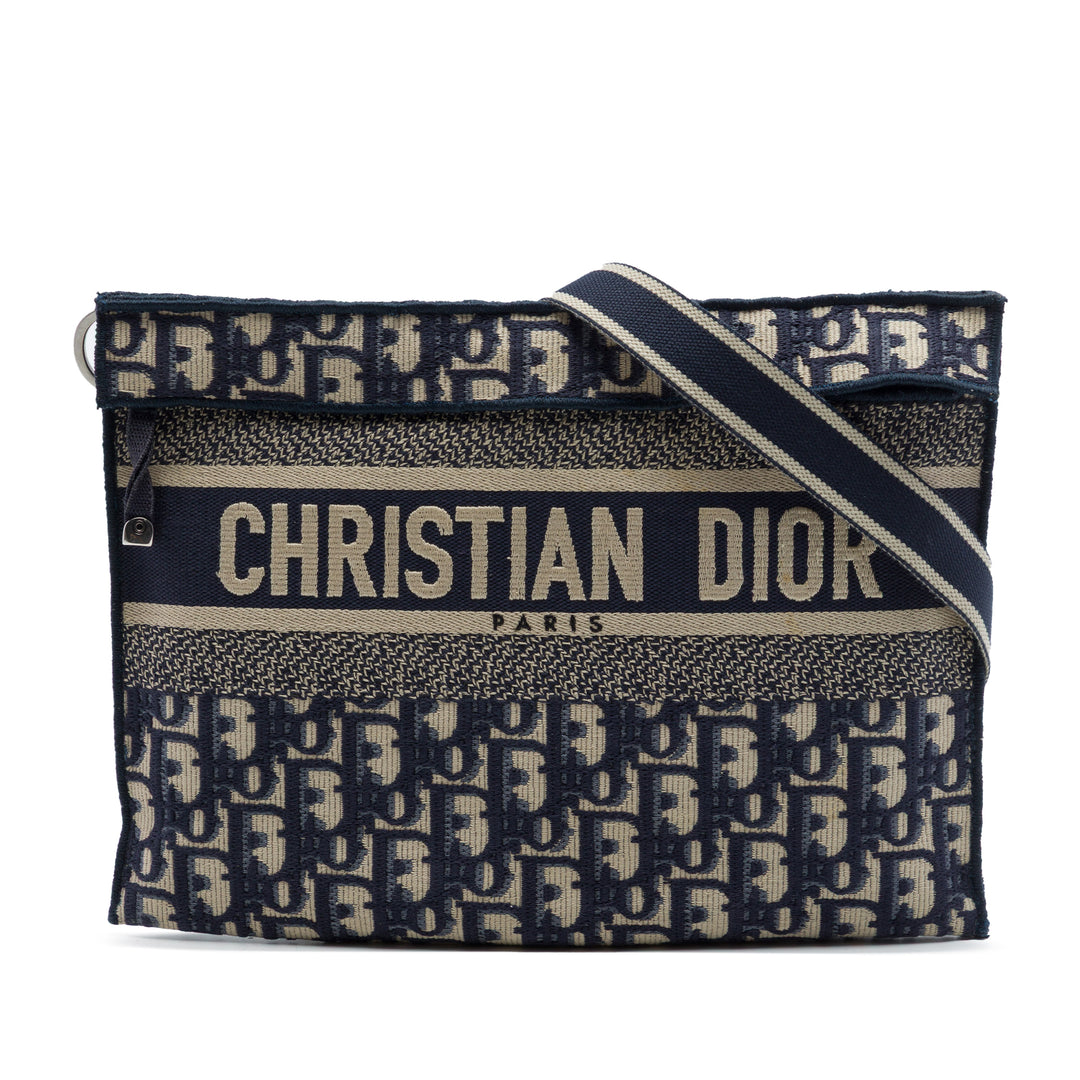 Dior Oblique Toile Flat Sac porté croisé