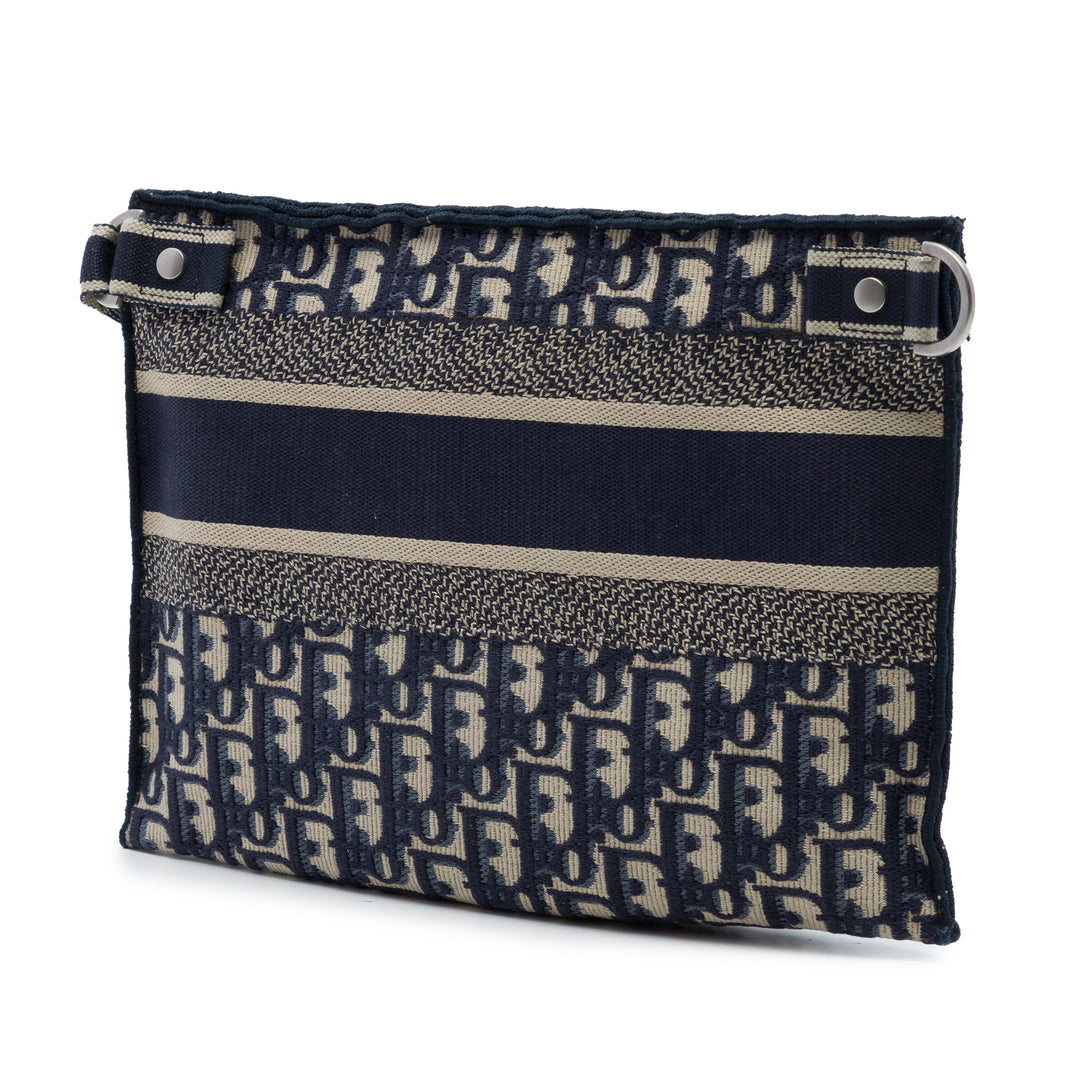 Dior Oblique Toile Flat Sac porté croisé