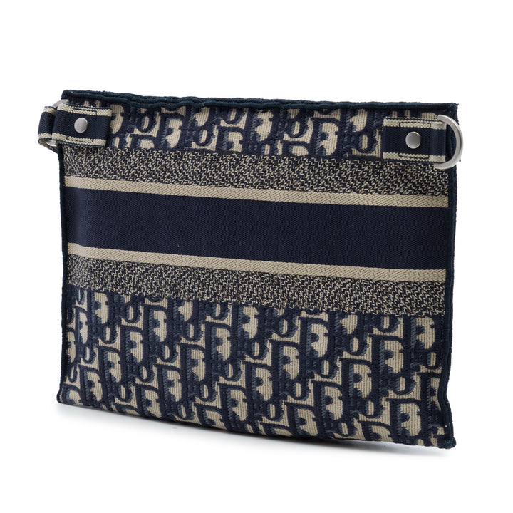 Dior Oblique Toile Flat Sac porté croisé