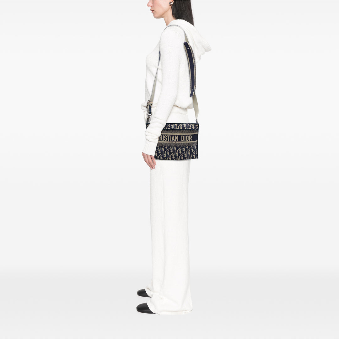 Dior Oblique Toile Flat Sac porté croisé