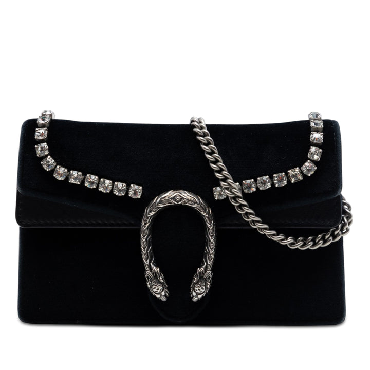 Cristal Orné Dionysus Sac Mini Noir