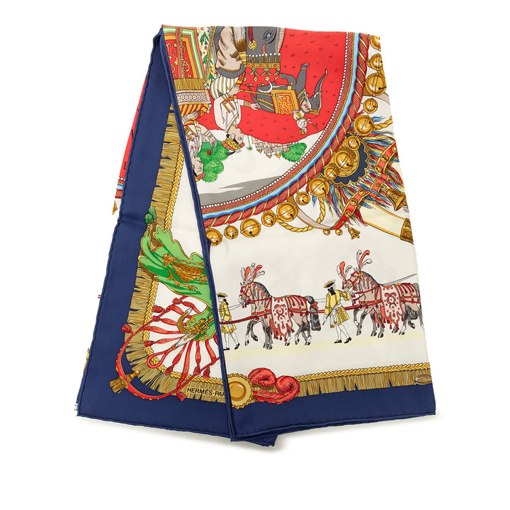 Hermès Carré Caparacons de la France et de lInde 90 Multi Multicolore – vue principale – GABY PARIS