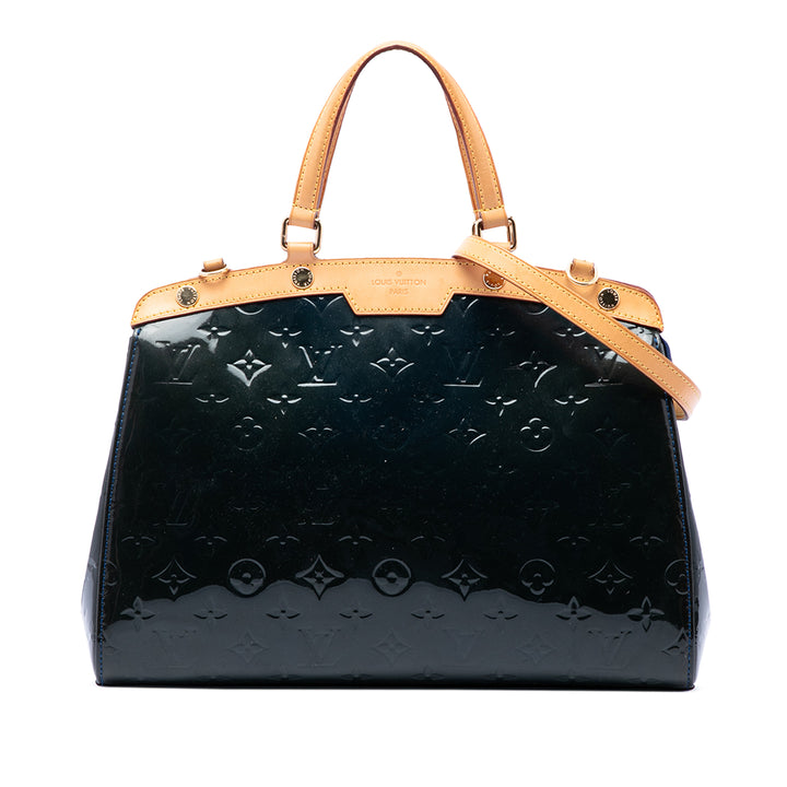 Louis Vuitton Brea MM Cuir verni Monogram Bleu – vue principale – GABY PARIS