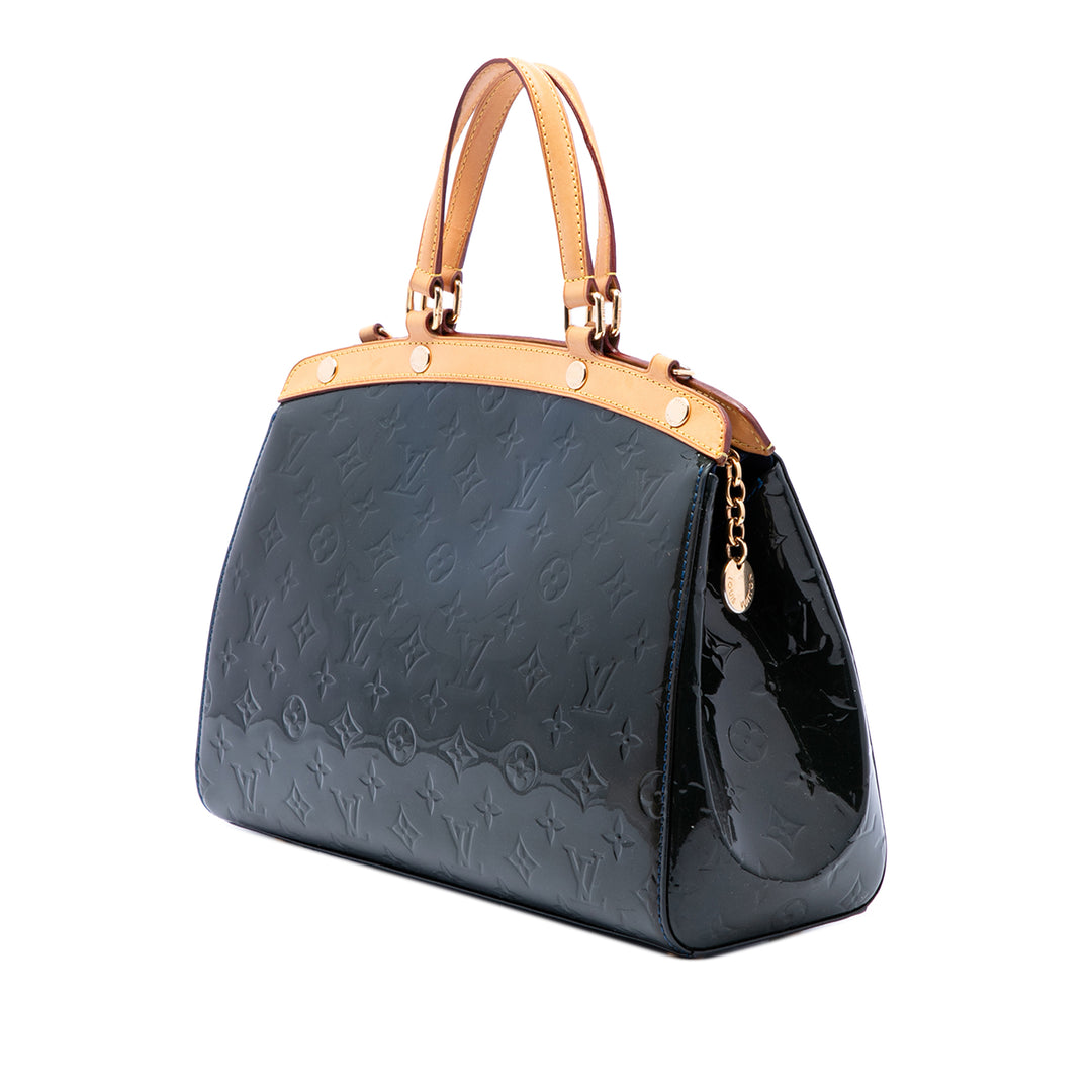 Louis Vuitton Brea MM Cuir verni Monogram Bleu – vue 2 – GABY PARIS