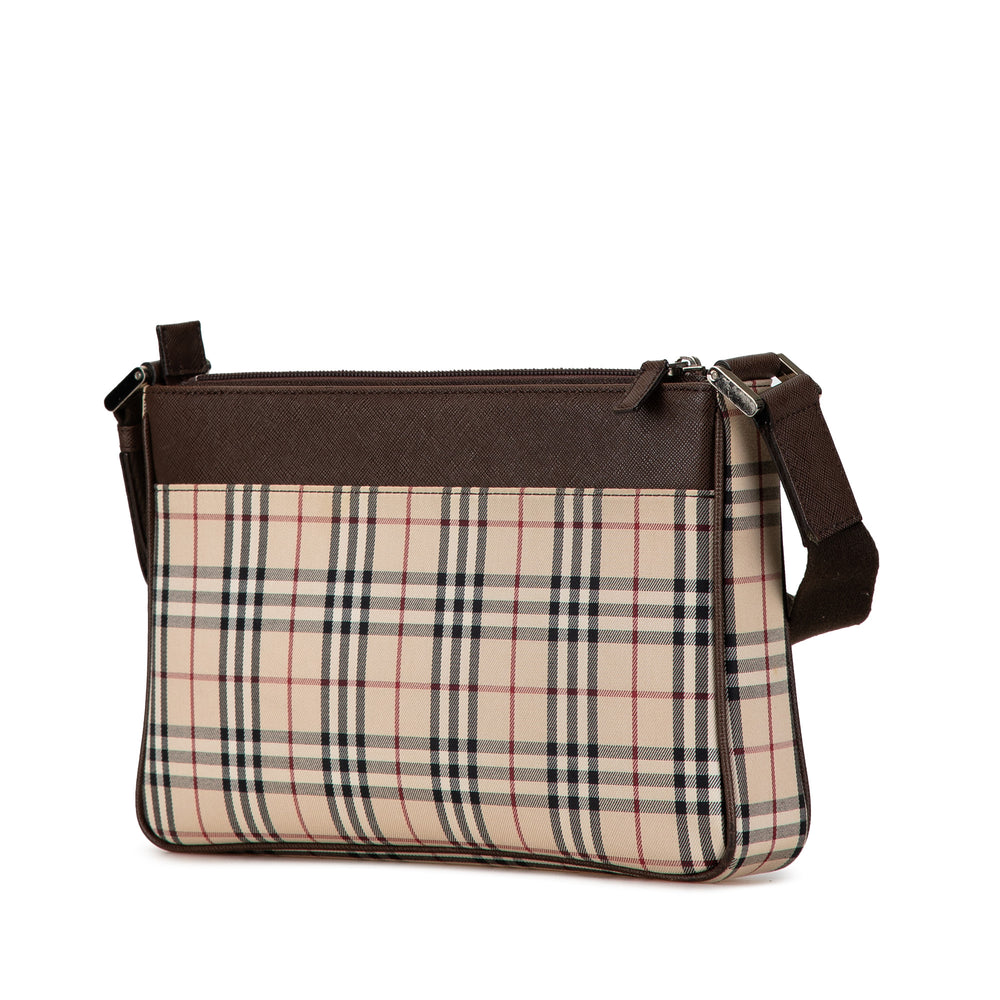 House Check Canvas Crossbody Brown - Gaby Paris