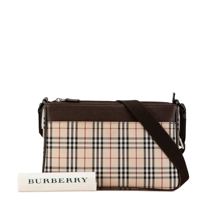 House Check Canvas Crossbody Brown - Gaby Paris