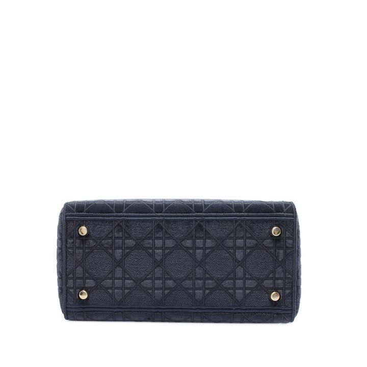 Medium Velvet Cannage Lady D Lite Blue - Gaby Paris