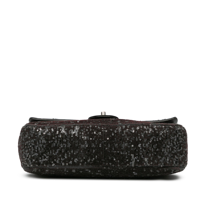 Chanel Jumbo Sequined Lambskin Moonlight On Water Flap Black - GABY PARIS