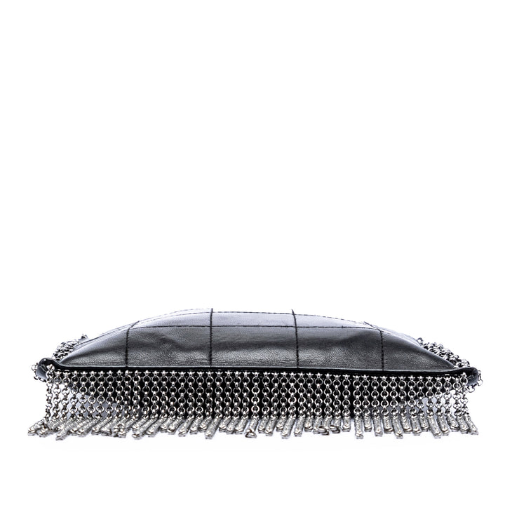 Chanel CC Choco Bar Cuir d’agneau Chain Fringe Sac porté croisé