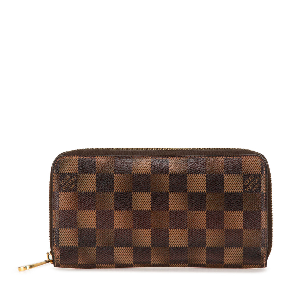 Damier Ebene Zippy Long Wallet Brown - Gaby Paris