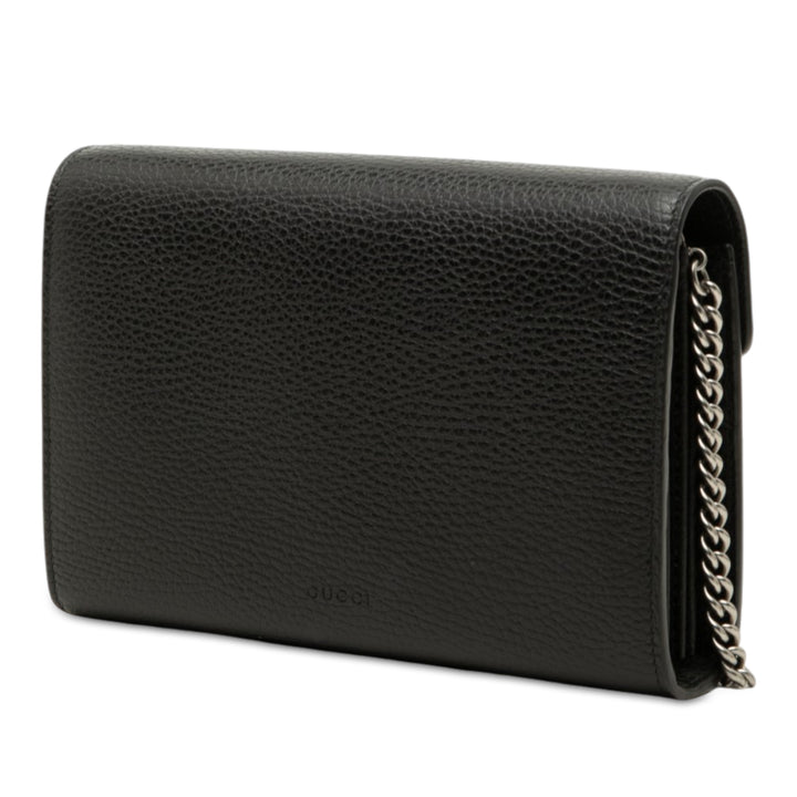 Dionysus Wallet on Chain Cuir de veau Noir