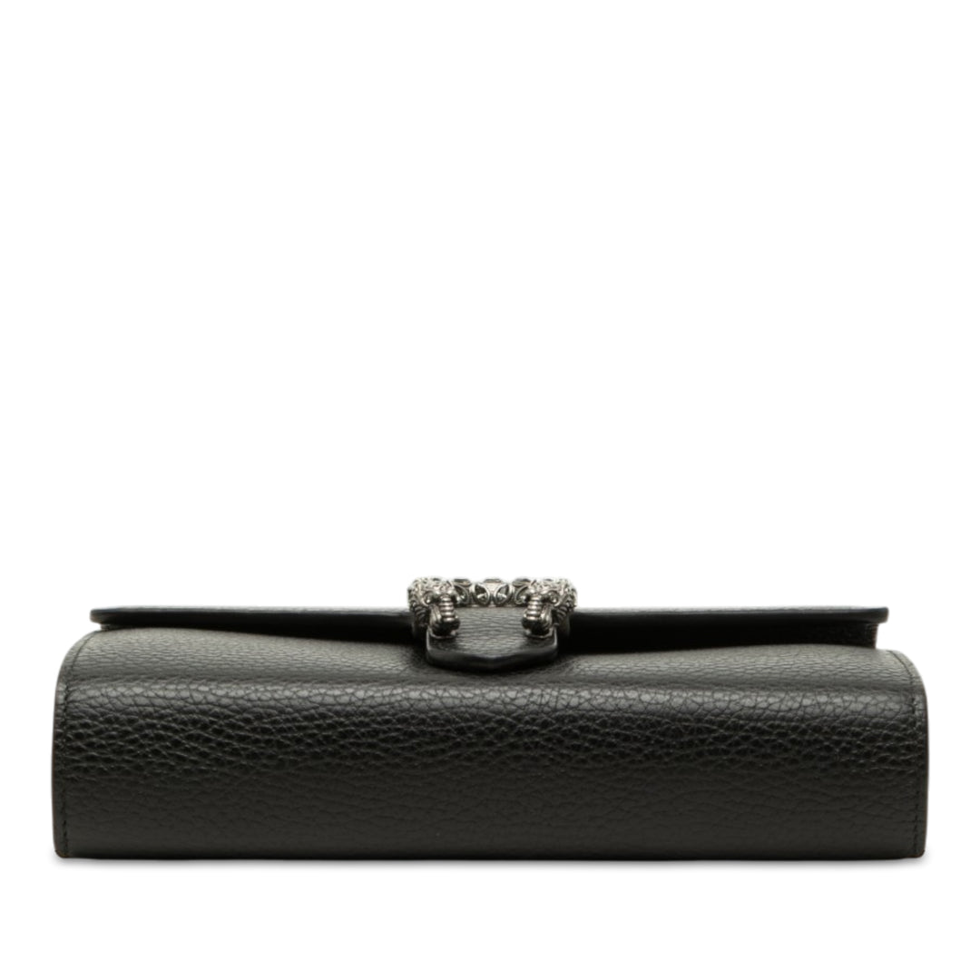 Dionysus Wallet on Chain Cuir de veau Noir
