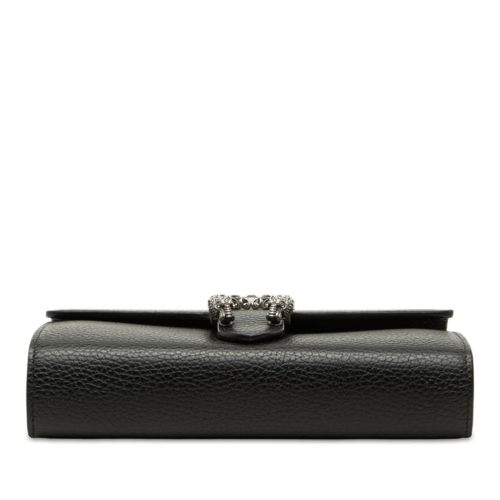 Dionysus Wallet on Chain Cuir de veau Noir