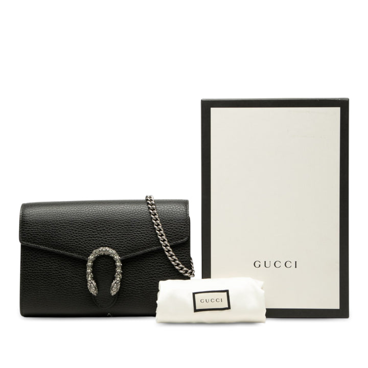Dionysus Wallet on Chain Cuir de veau Noir