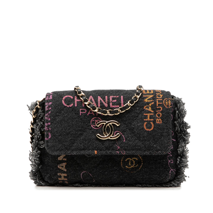 Chanel Fringe Mood Pochette avec chaîne Jean Noir – vue principale – GABY PARIS