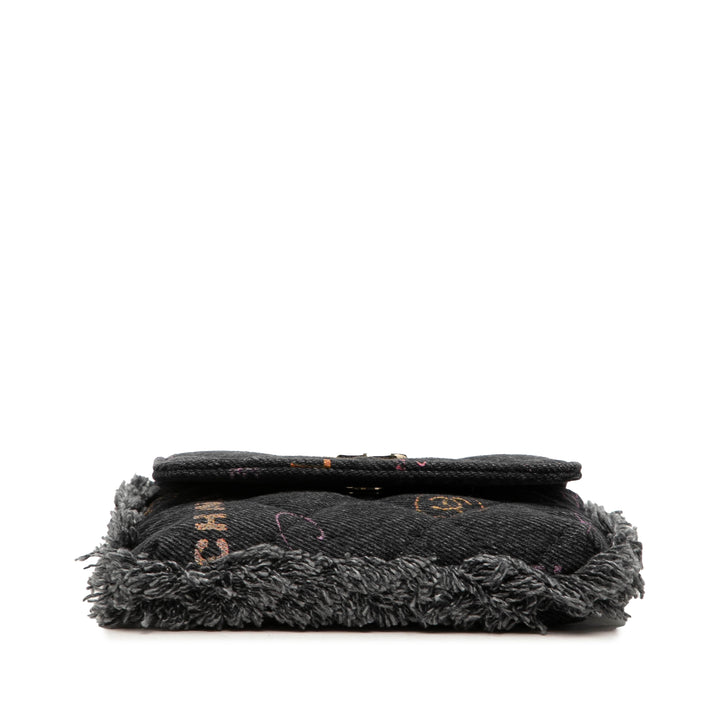 Chanel Fringe Mood Pochette avec chaîne Jean Noir – vue 3 – GABY PARIS