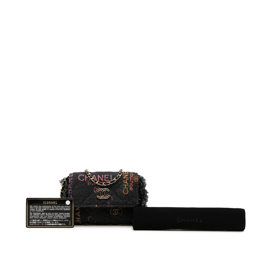 Chanel Fringe Mood Pochette avec chaîne Jean Noir – vue 7 – GABY PARIS