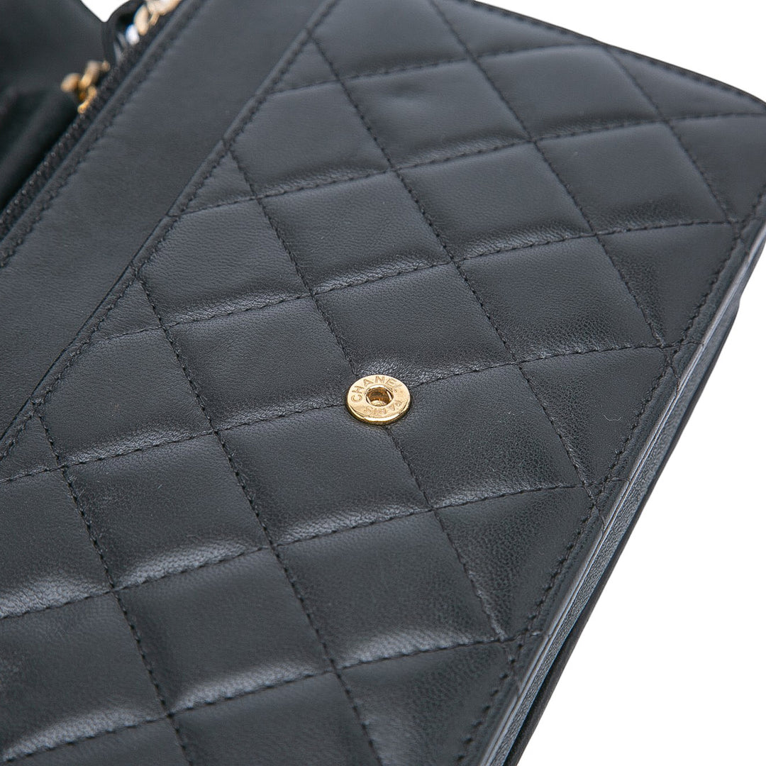 Chanel Quilted Cuir d’agneau Boy Wallet On Chain Noir