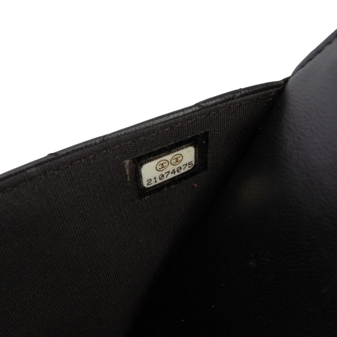 Chanel Quilted Cuir d’agneau Boy Wallet On Chain Noir