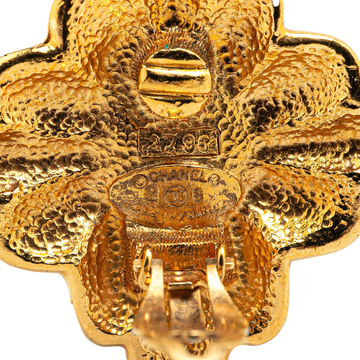 Gold Plated Faux Pearl Clip on Earrings Gold - Gaby Paris