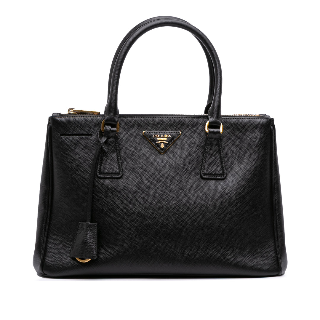 Prada Small Saffiano Lux Galleria Double Zip Satchel Noir – GABY PARIS Authentique