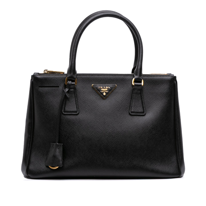 Prada Small Saffiano Lux Galleria Double Zip Satchel Noir – GABY PARIS Authentique