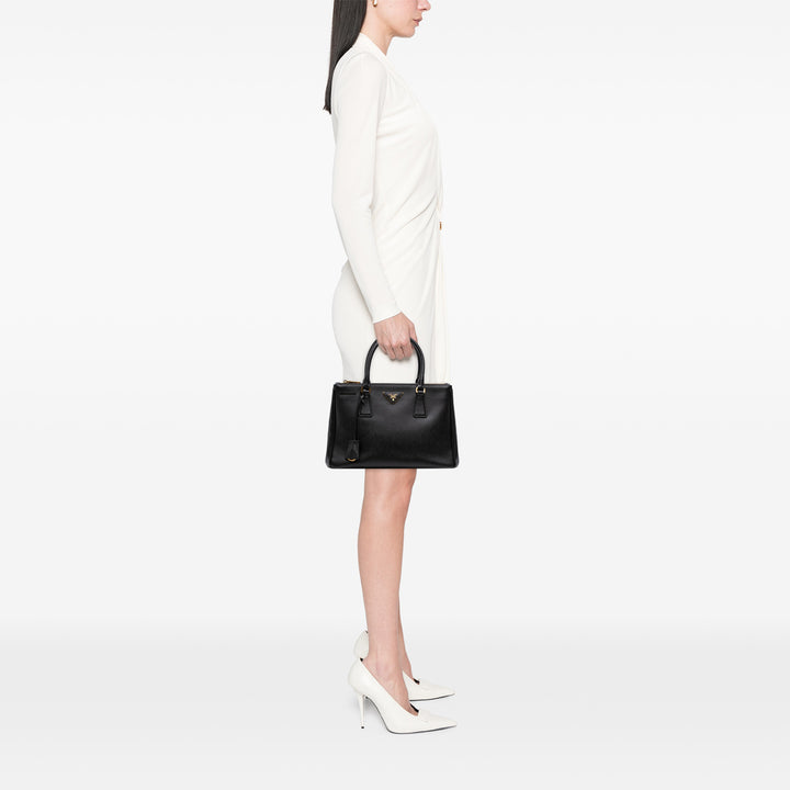 Prada Small Saffiano Lux Galleria Double Zip Satchel Noir – GABY PARIS Authentique