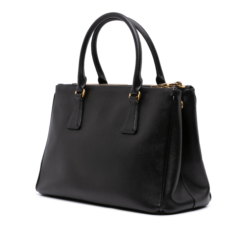 Prada Small Saffiano Lux Galleria Double Zip Satchel Noir – GABY PARIS Authentique