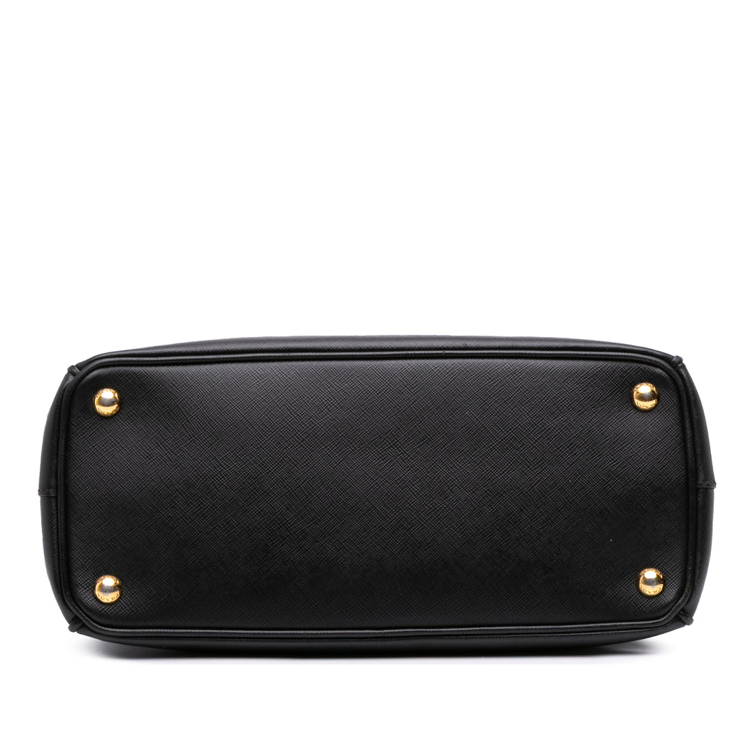 Prada Small Saffiano Lux Galleria Double Zip Satchel Noir – GABY PARIS Authentique