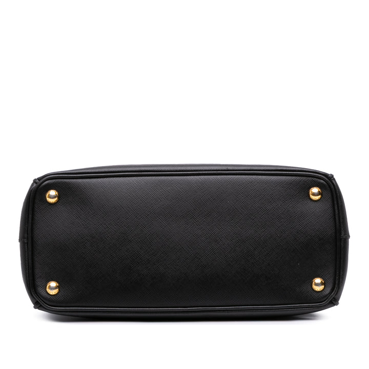 Prada Small Saffiano Lux Galleria Double Zip Satchel Noir – GABY PARIS Authentique