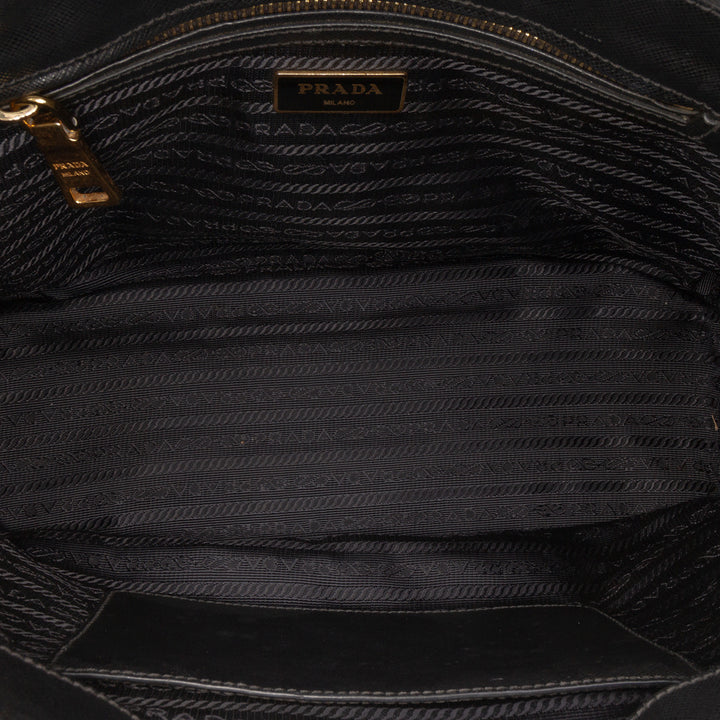 Prada Small Saffiano Lux Galleria Double Zip Satchel Noir – GABY PARIS Authentique