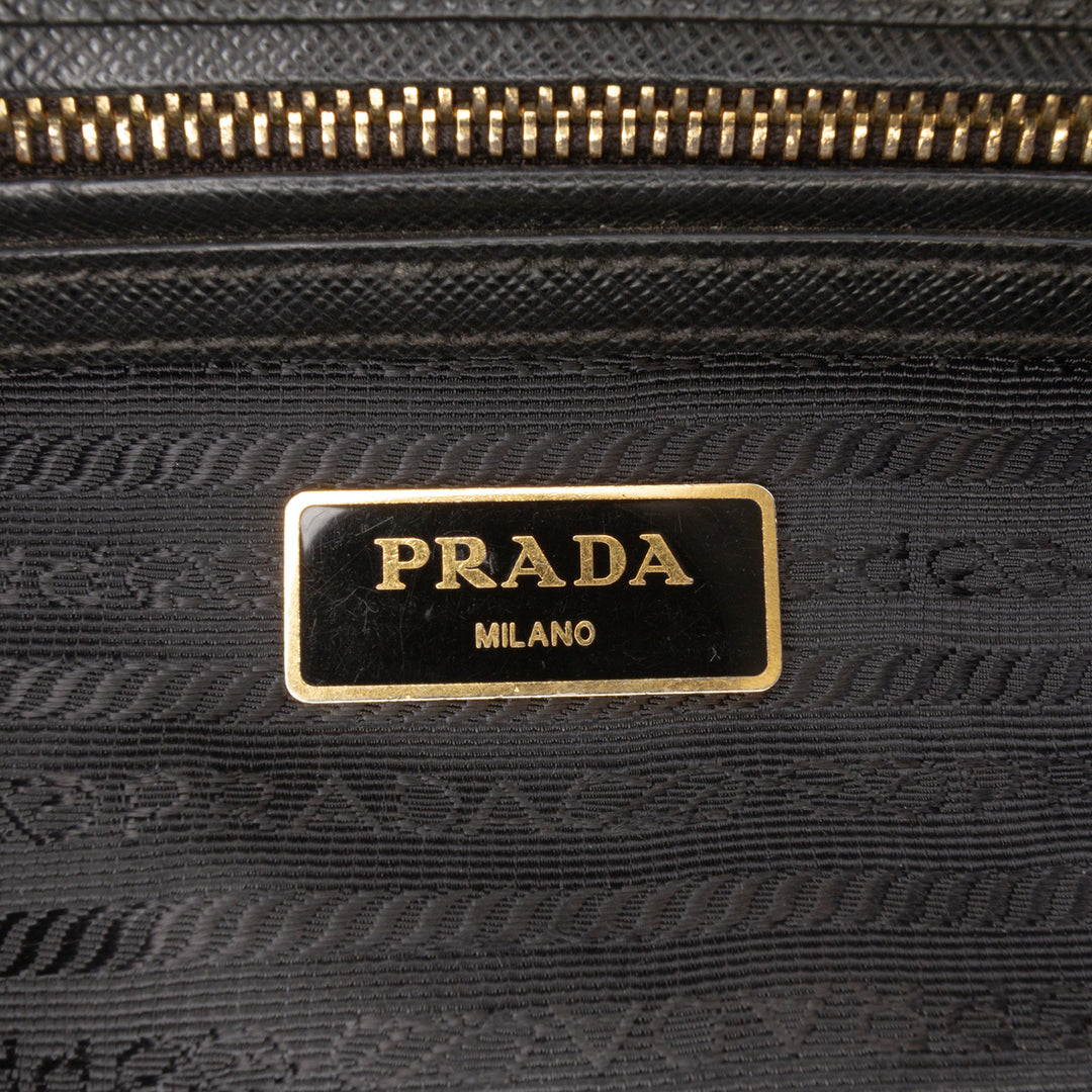 Prada Small Saffiano Lux Galleria Double Zip Satchel Noir – GABY PARIS Authentique