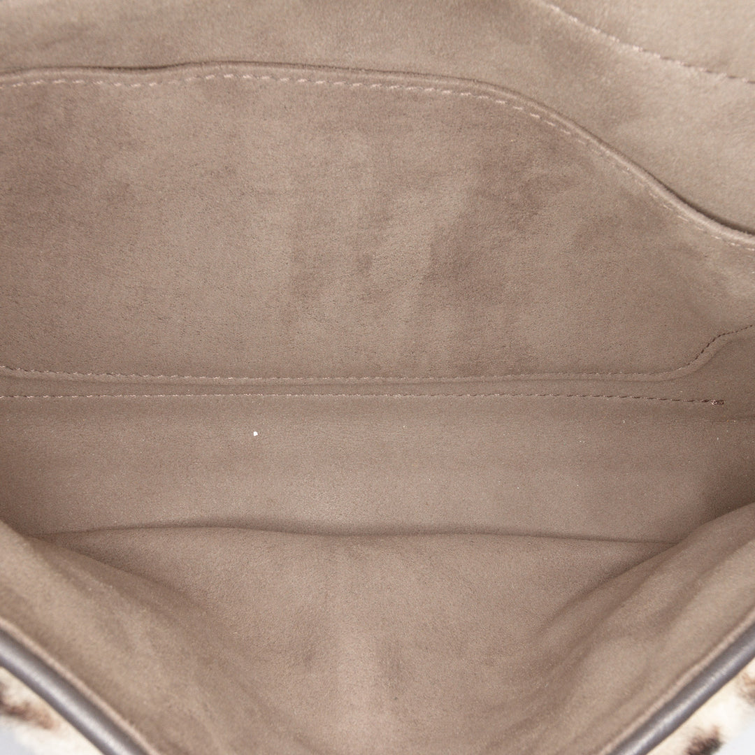 Zucca Shearling Double F Baguette Sac Marron